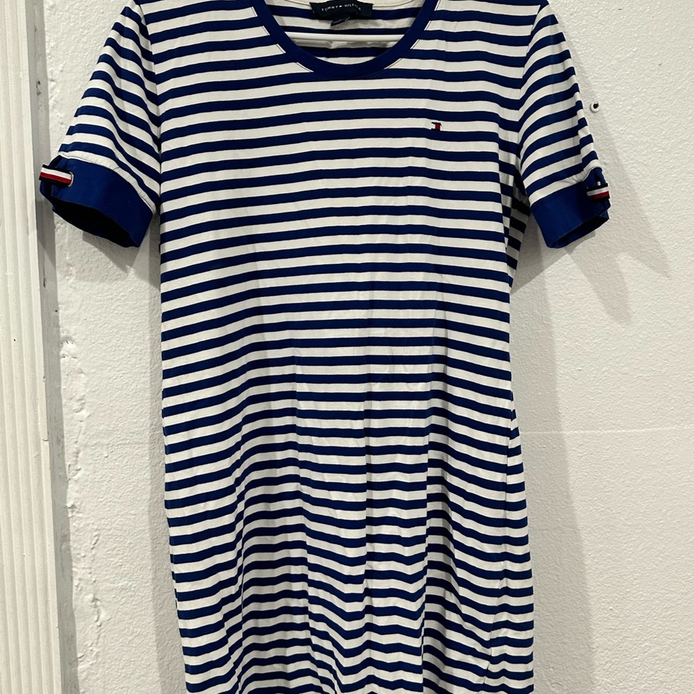 Tommy Hilfiger Blue and White Striped Tee
